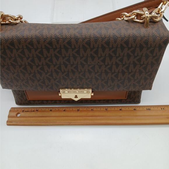 Michael Kors Medium Cece Signature Chain Shoulder Bag and Wallet Set Brown - Picture 8 of 16